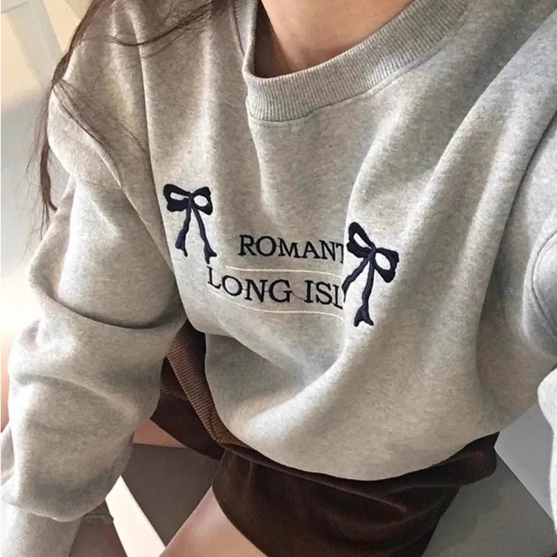 Grey Romantic Long Island Sweatshirt