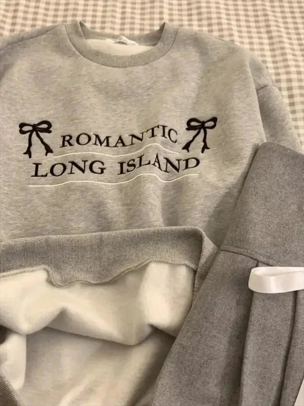 Grey Romantic Long Island Sweatshirt