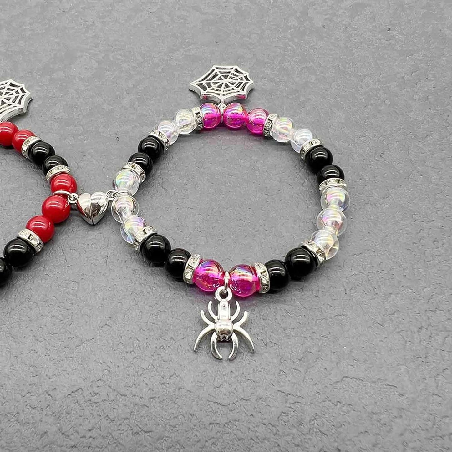 Gwen & Spidey Web Magnetic Beaded Couples Bracelets