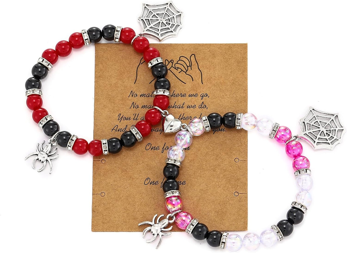 Gwen & Spidey Web Magnetic Beaded Couples Bracelets