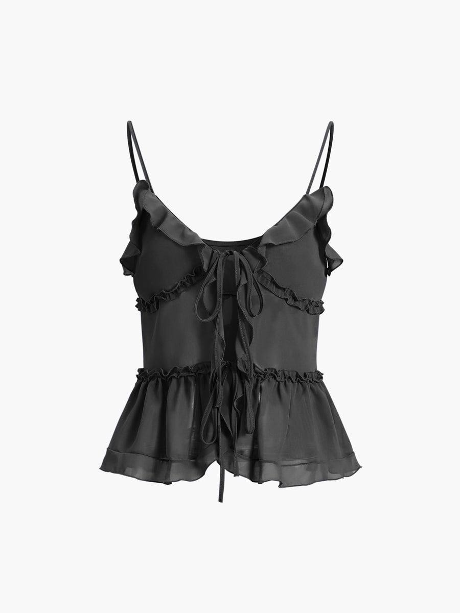 Halter Ruffled Pleated Top