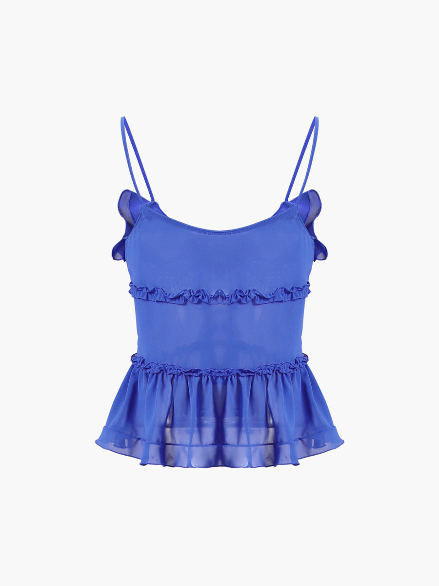 Halter Ruffled Pleated Top