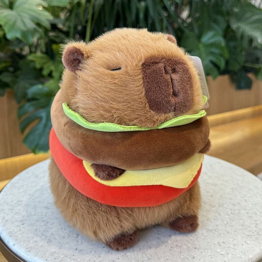 Hamburger Capybara Plush Toy