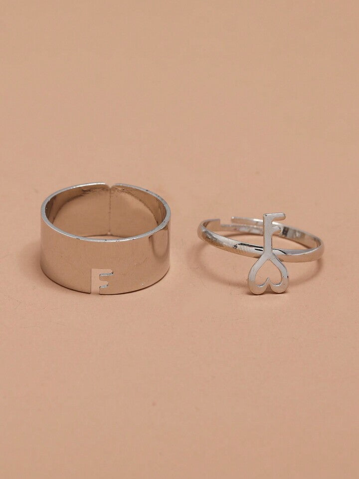 Heart Key Lock Couple Ring Set