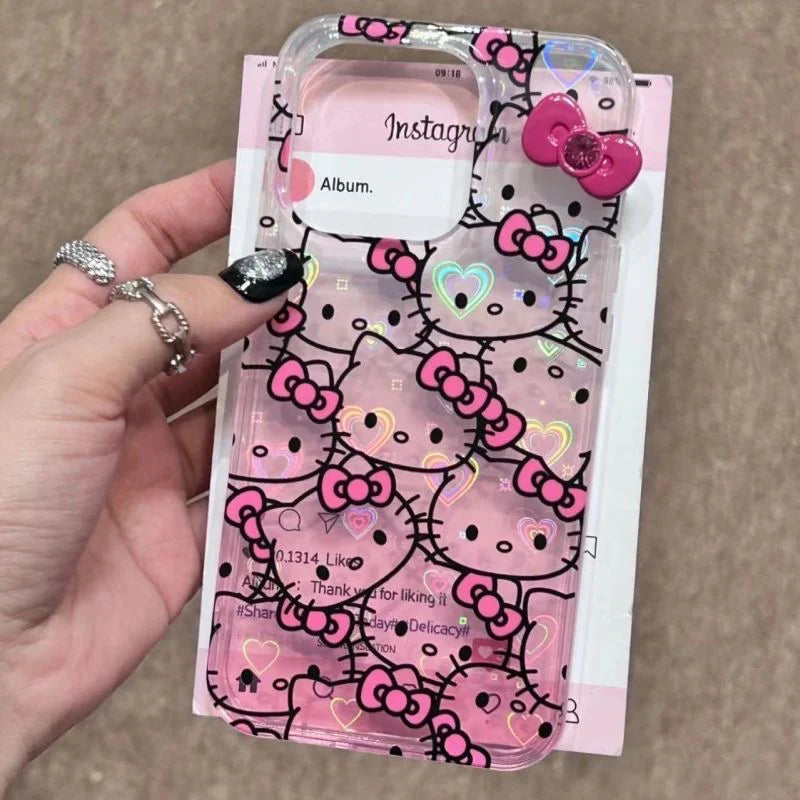 Hello Kitty Bow Holographic iPhone Case