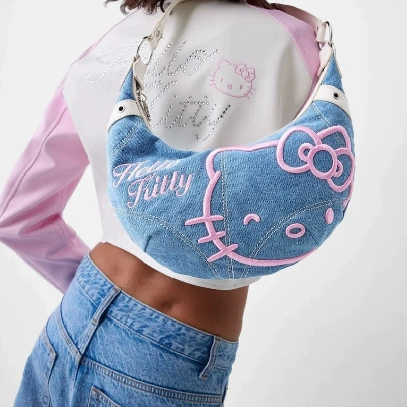 Hello Kitty Denim Shoulder Bag