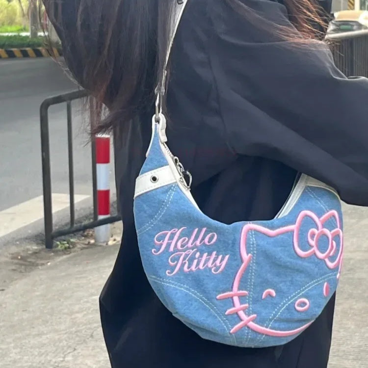 Hello Kitty Denim Shoulder Bag