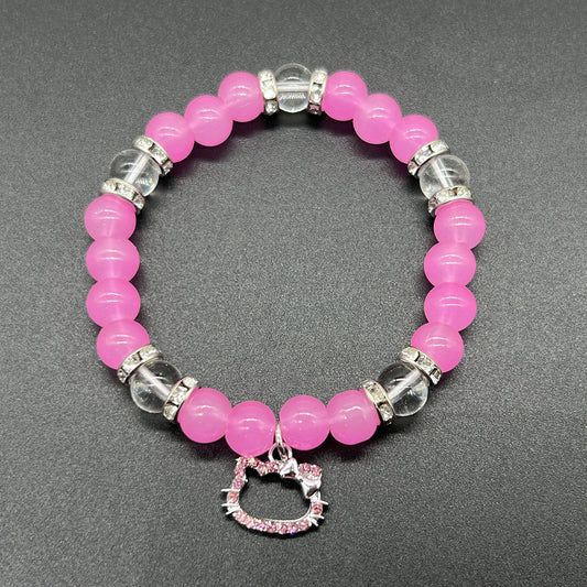 Hello Kitty Hollow Charm Beaded Bracelet