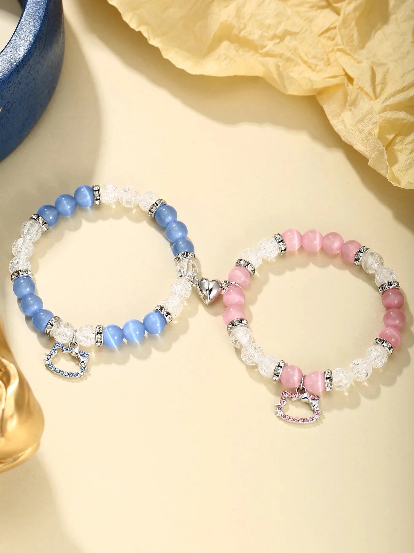 Hello Kitty Magnetic Beaded Friendship Bracelets