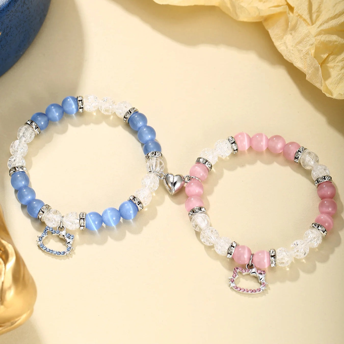 Hello Kitty Magnetic Beaded Friendship Bracelets