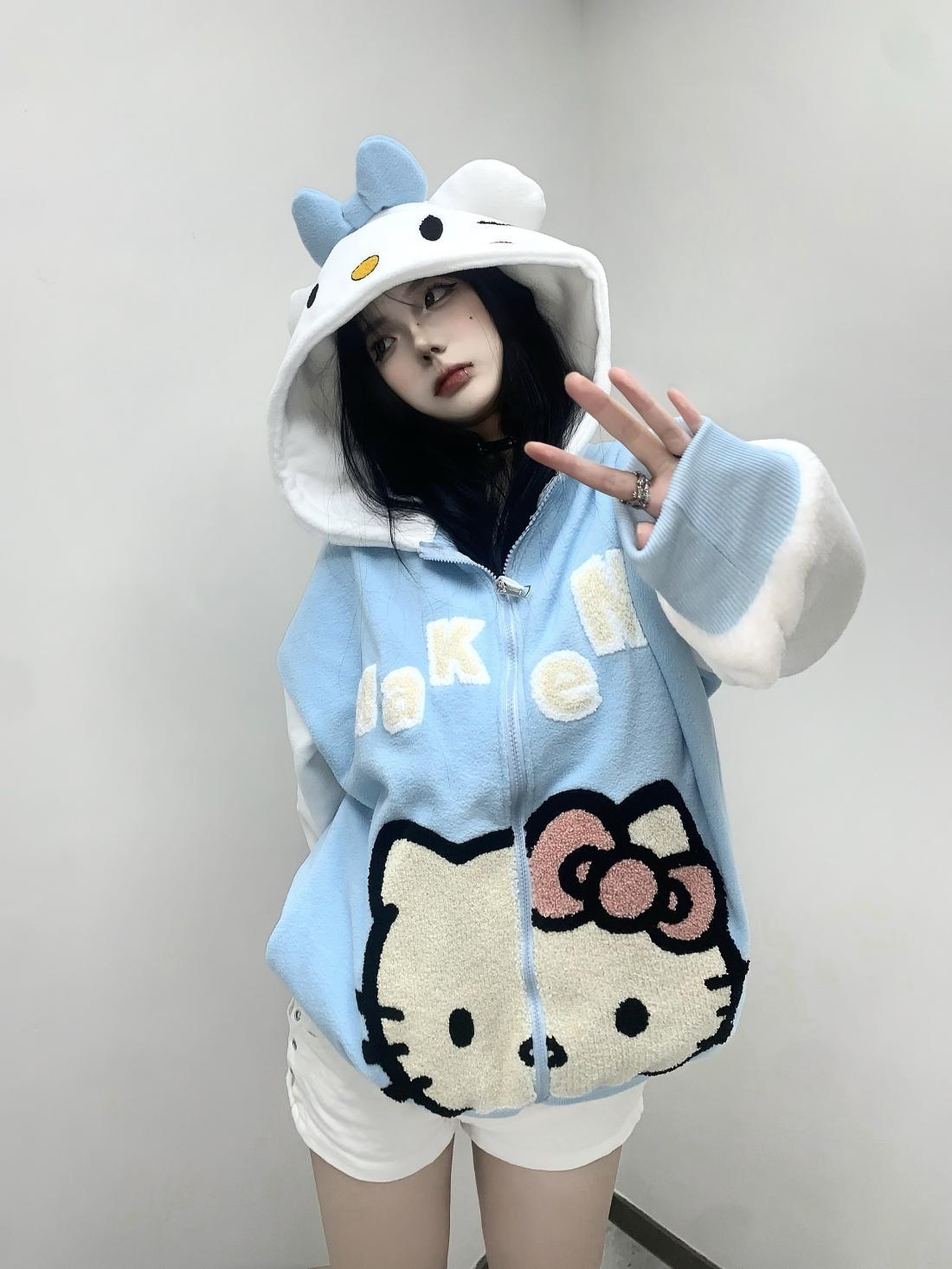 Hello Kitty Oversized Fleece Hoodie