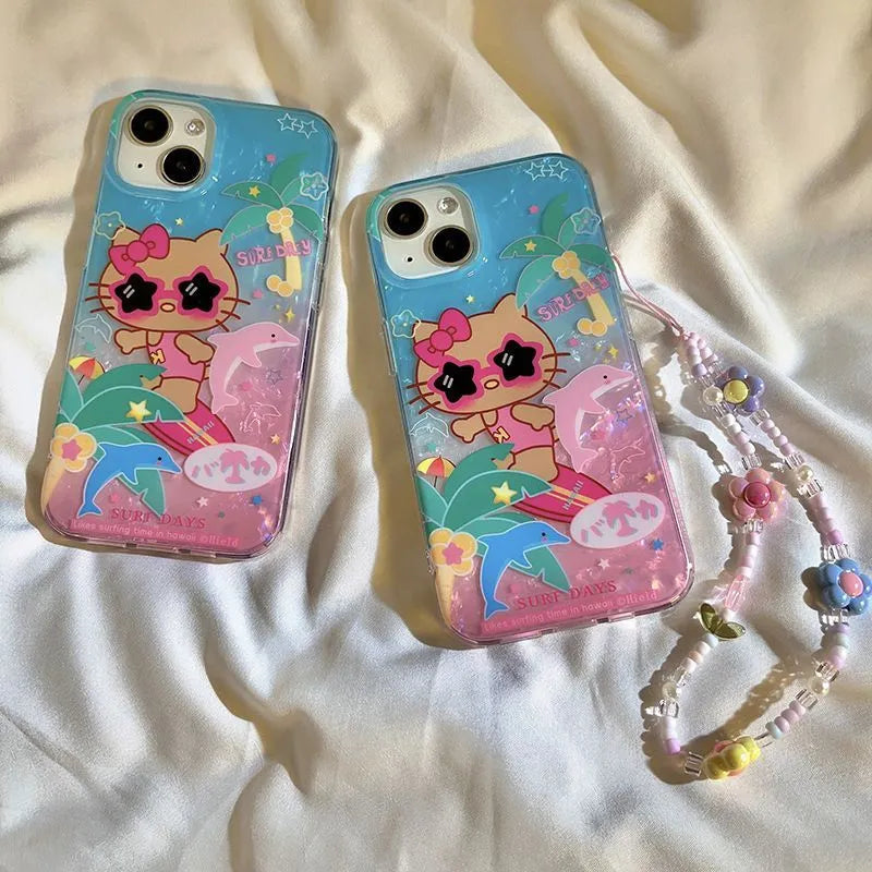 Hello Kitty Surfing Hawaii iPhone Case