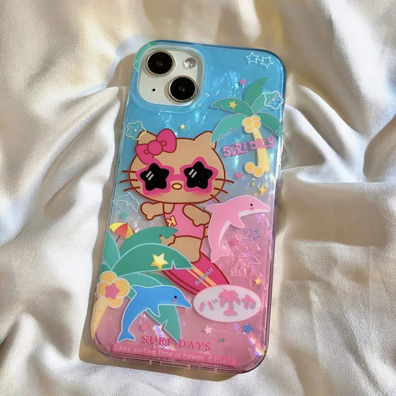 Hello Kitty Surfing Hawaii iPhone Case