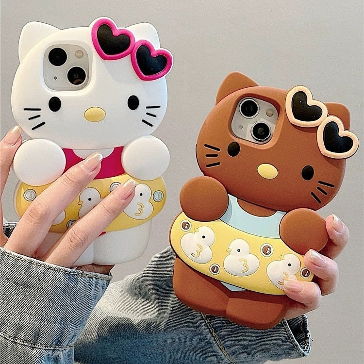 Hello Kitty Wearing Floater iPhone Case