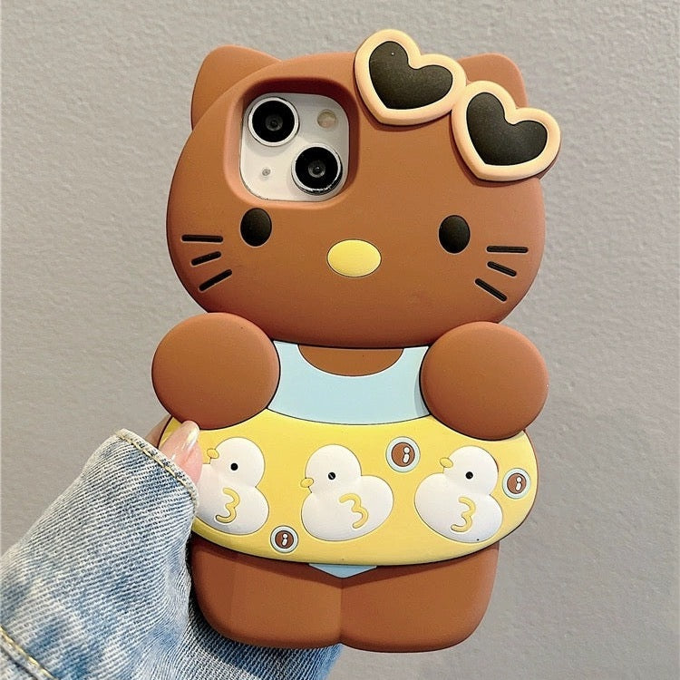 Hello Kitty Wearing Floater iPhone Case