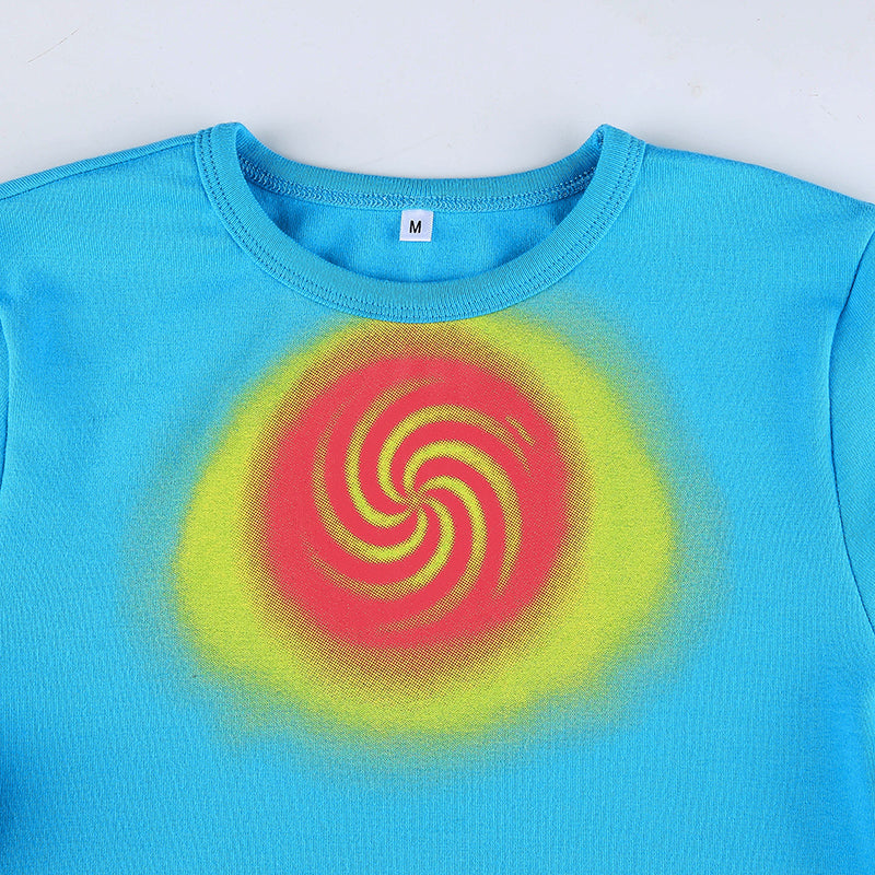 Hippie Spiral Tie Dye Crop Top