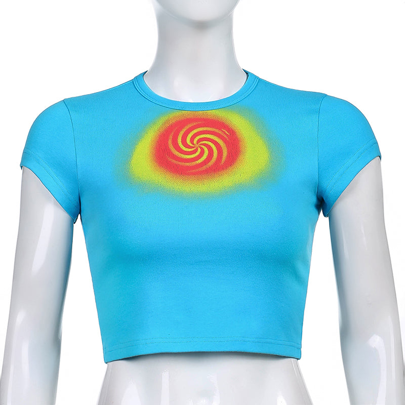 Hippie Spiral Tie Dye Crop Top