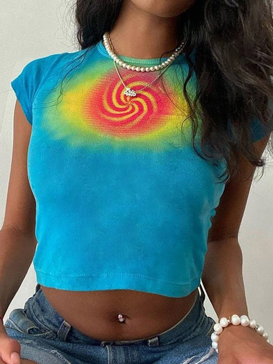 Hippie Spiral Tie Dye Crop Top