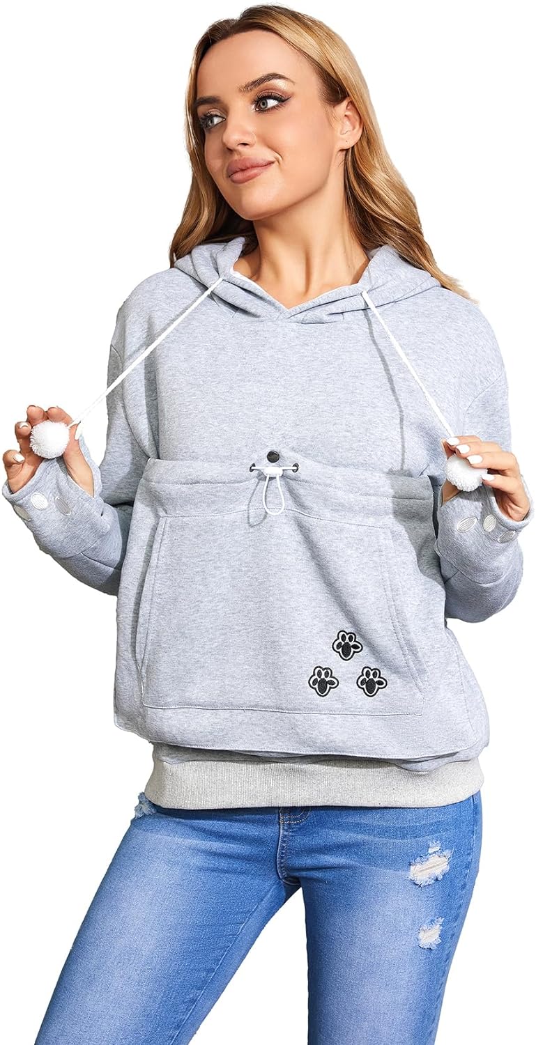 Hoodie with Cat Pouch