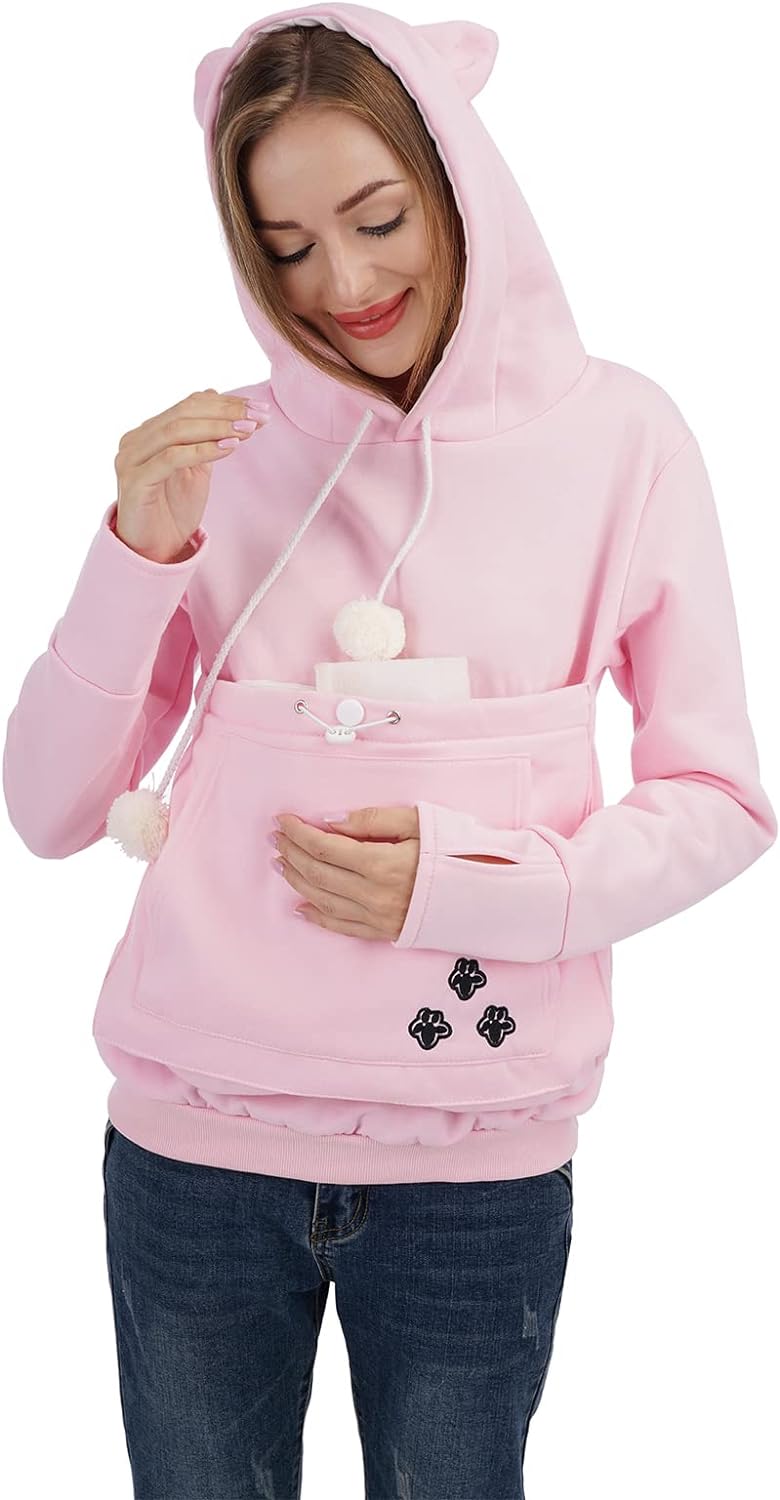 Hoodie with Cat Pouch