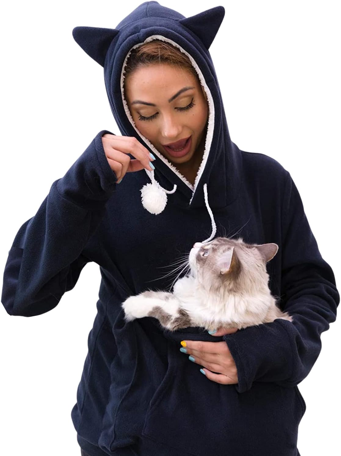 Hoodie with Cat Pouch