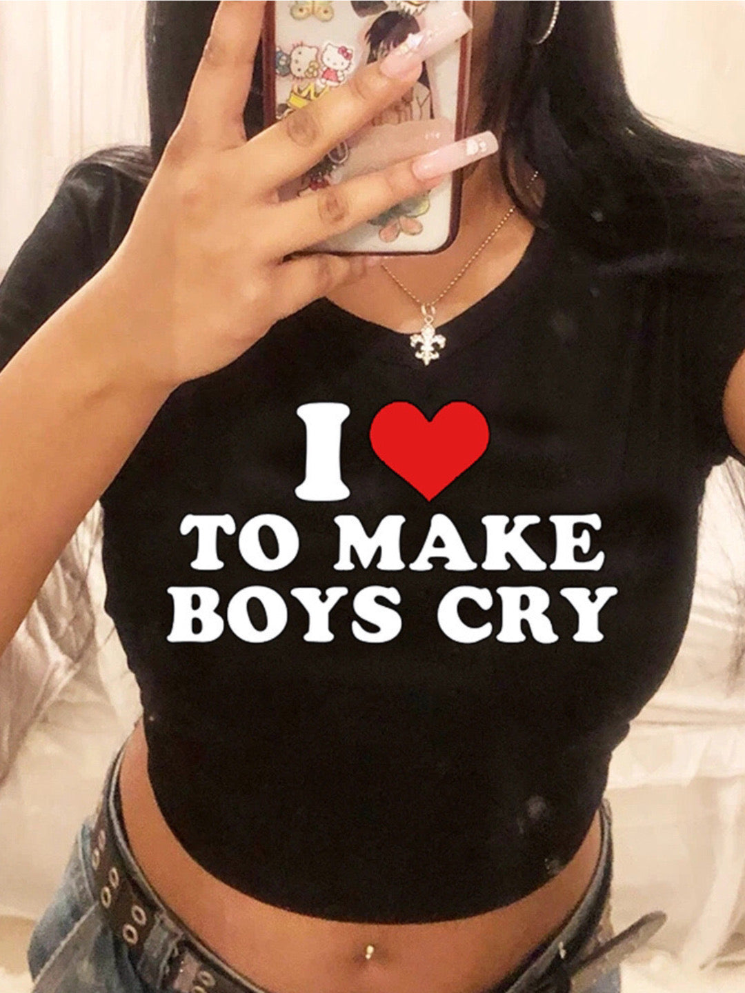 'I Love To Make Boys Cry' Crop Top