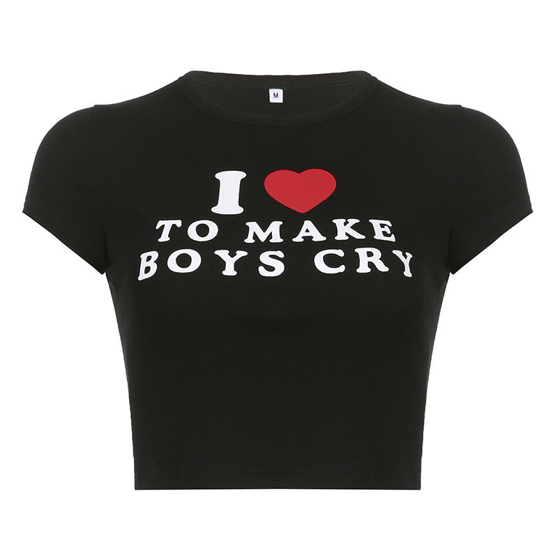 'I Love To Make Boys Cry' Crop Top