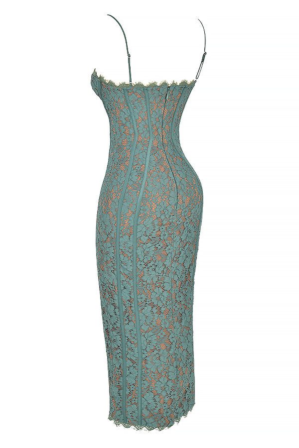 Joelle Forest Lace Midi Dress