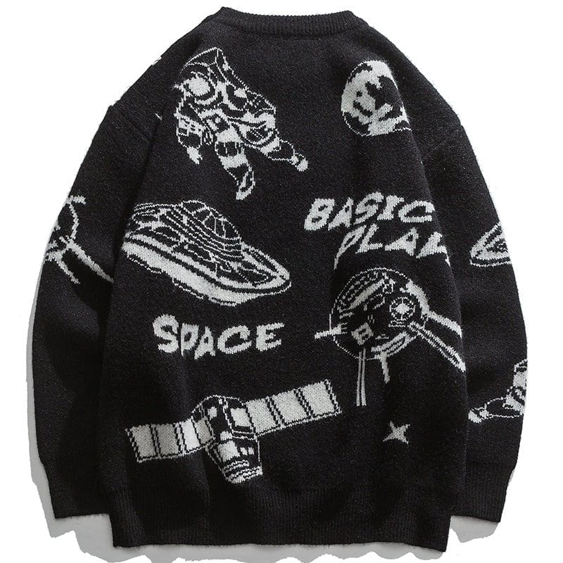 Space Station Graphic Knitted Sweater