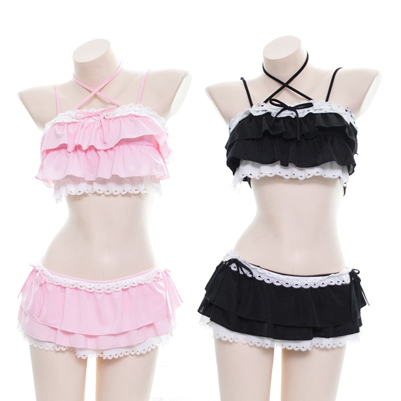 Lolita Ruffle Bandeau Bikini Set