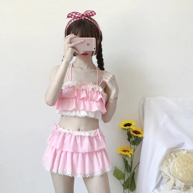 Lolita Ruffle Bandeau Bikini Set