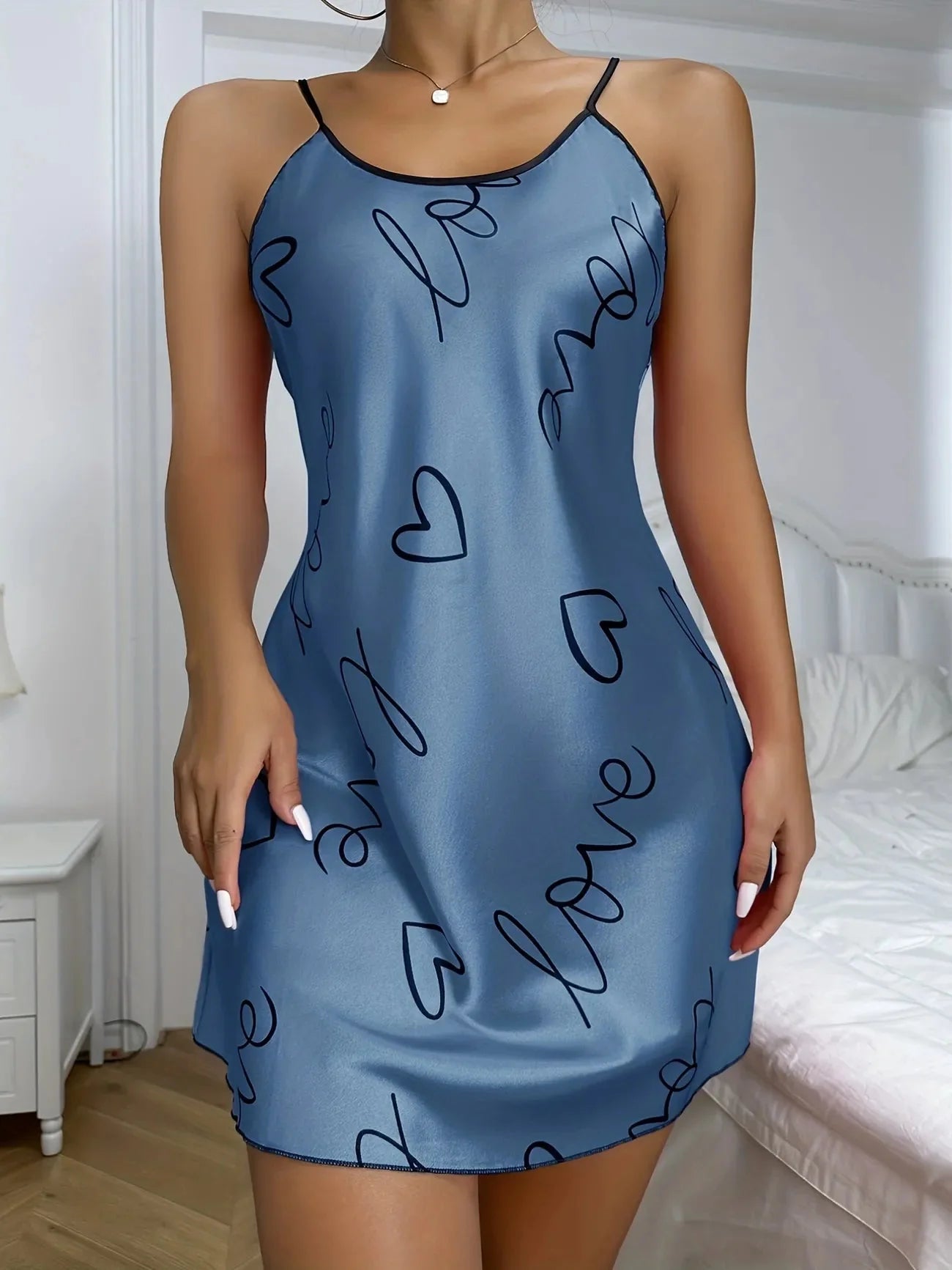 Love Heart Print Nightdress