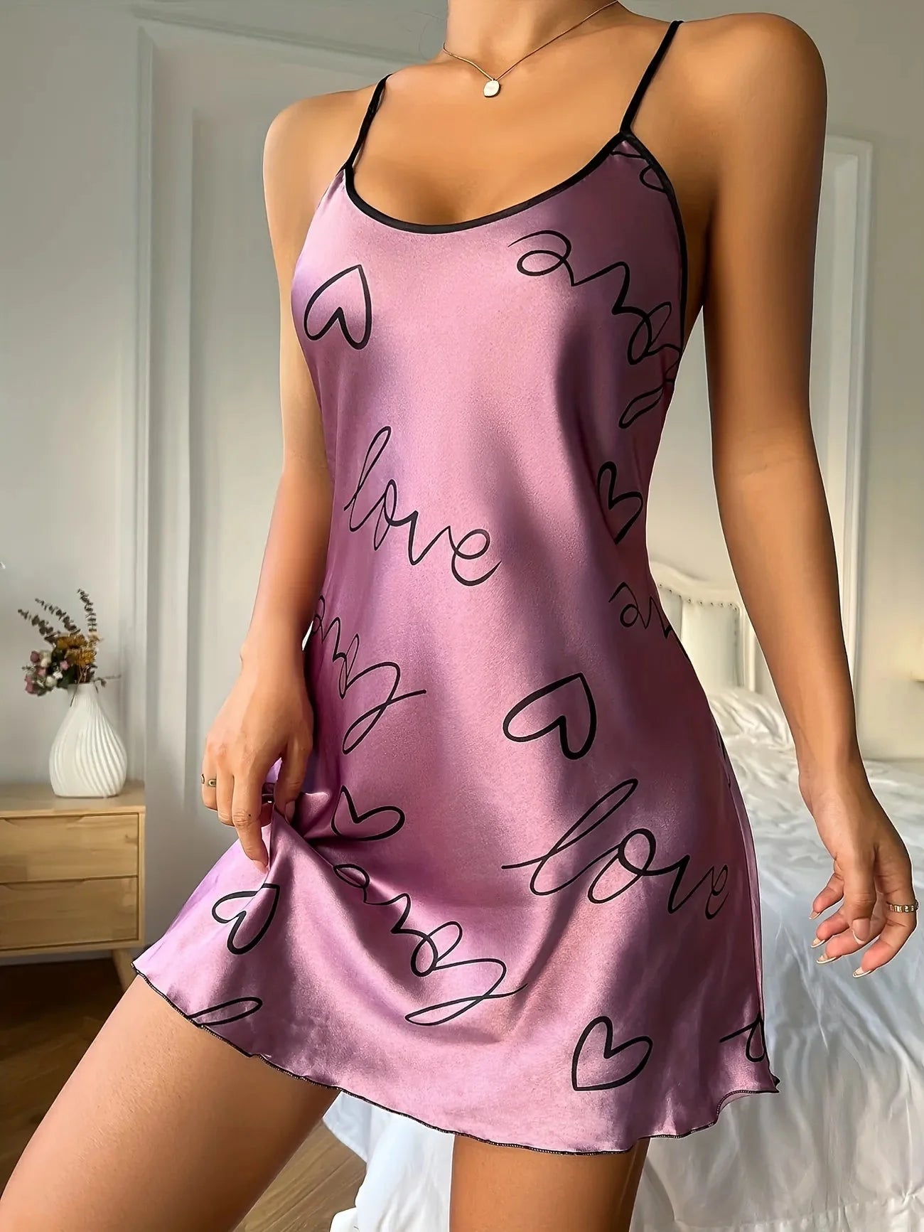 Love Heart Print Nightdress