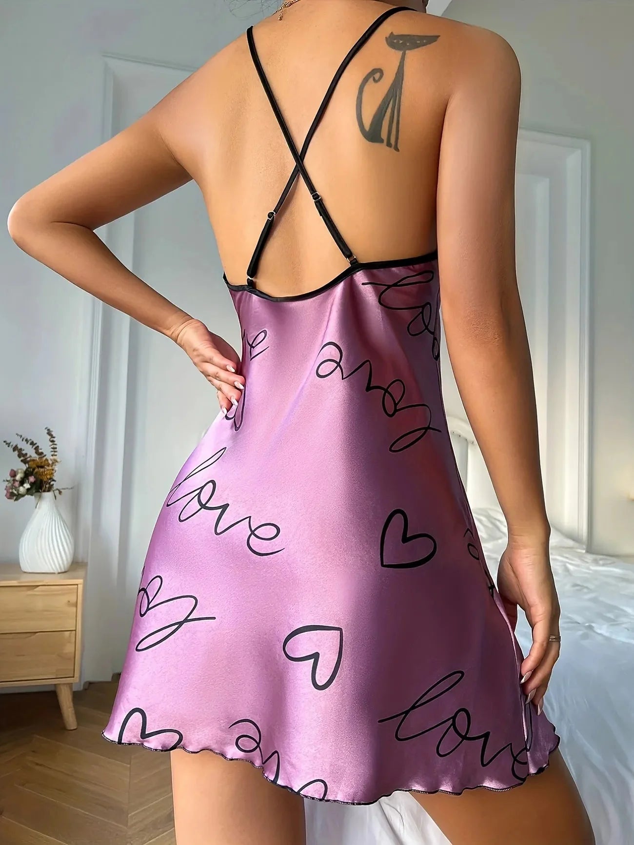 Love Heart Print Nightdress