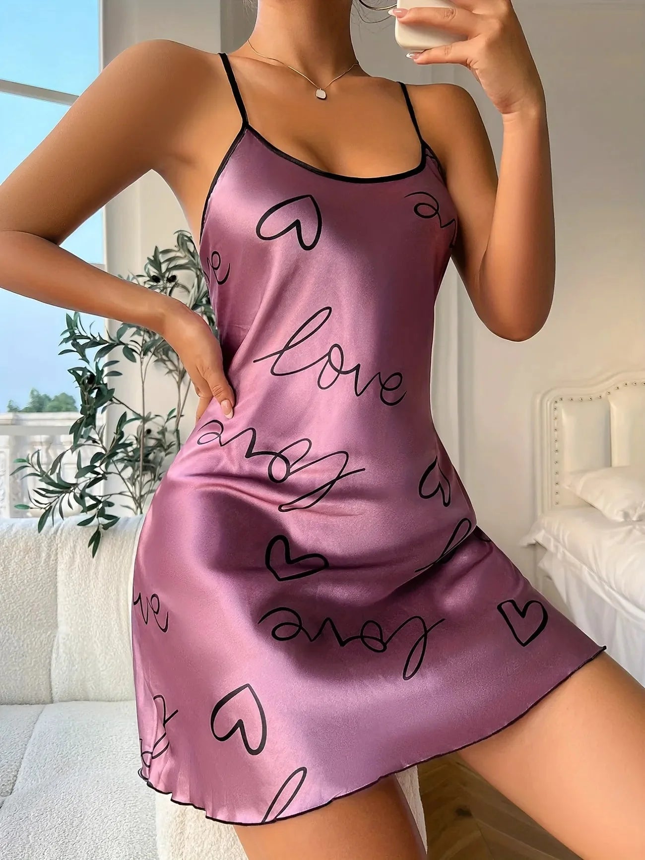 Love Heart Print Nightdress