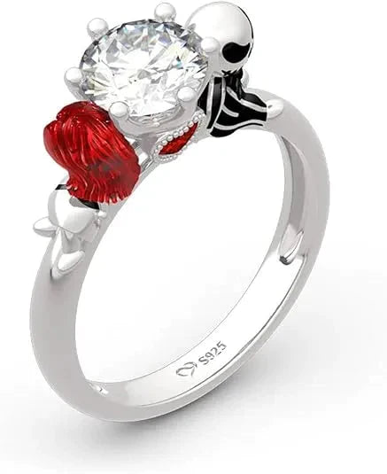 Love Skull Red Hair Ring