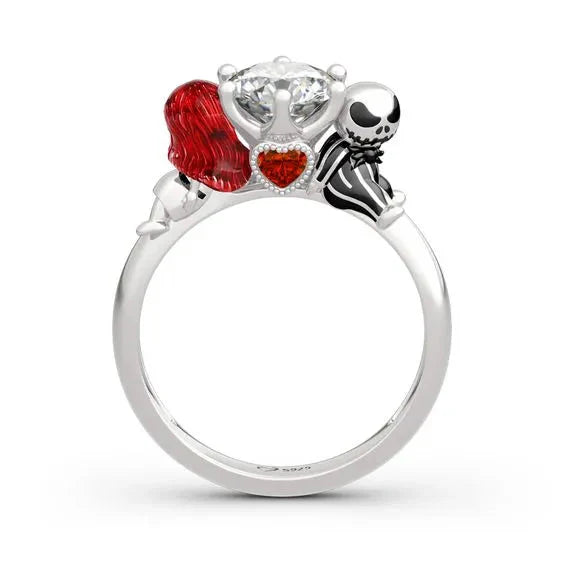 Love Skull Red Hair Ring