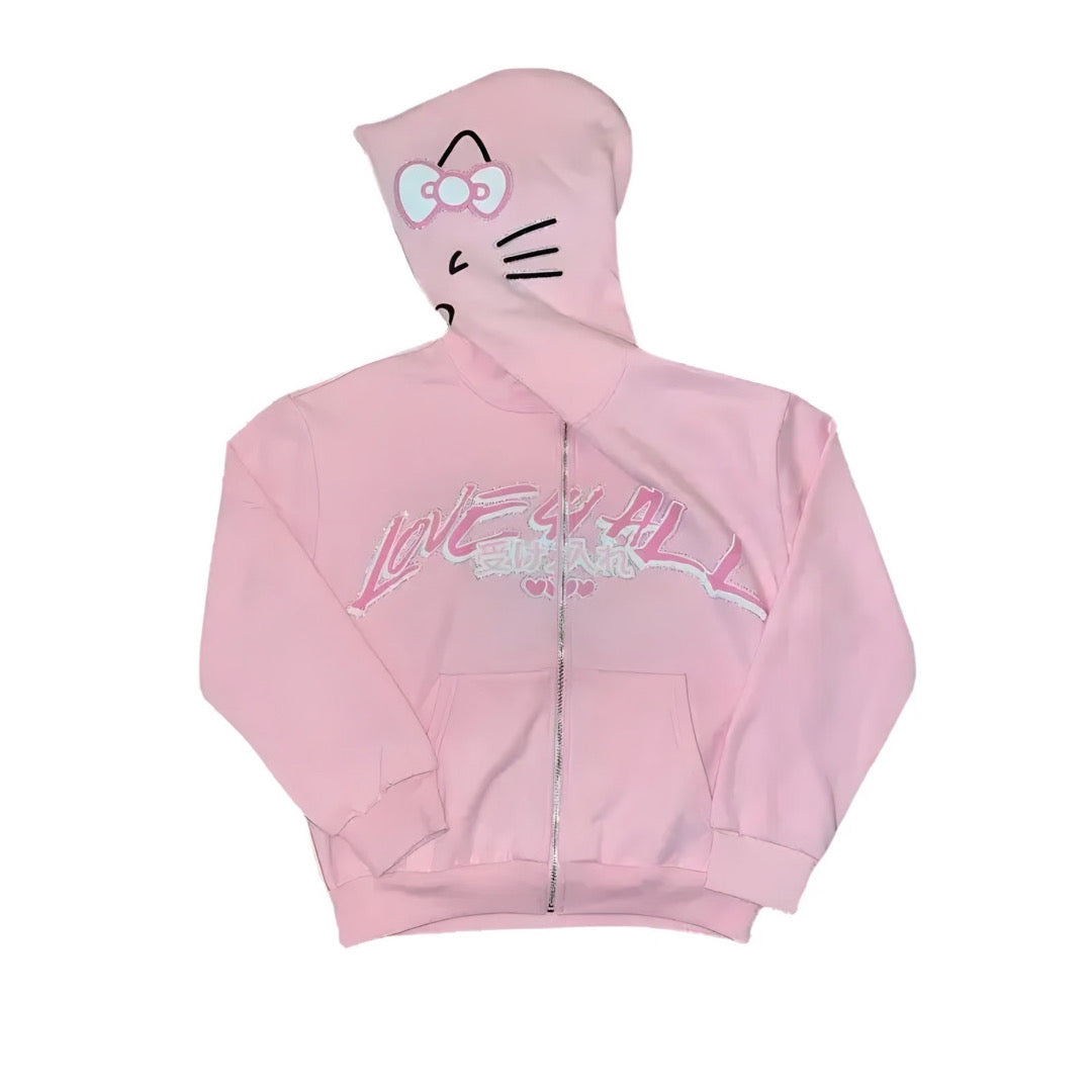 'Love U All' Hello Kitty Zip-Up Hoodie