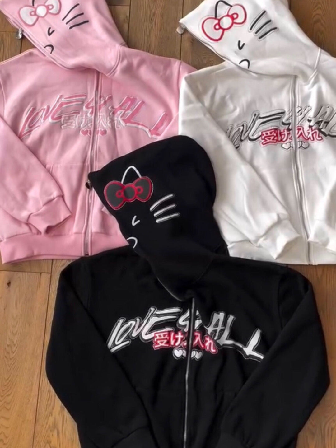 'Love U All' Hello Kitty Zip-Up Hoodie