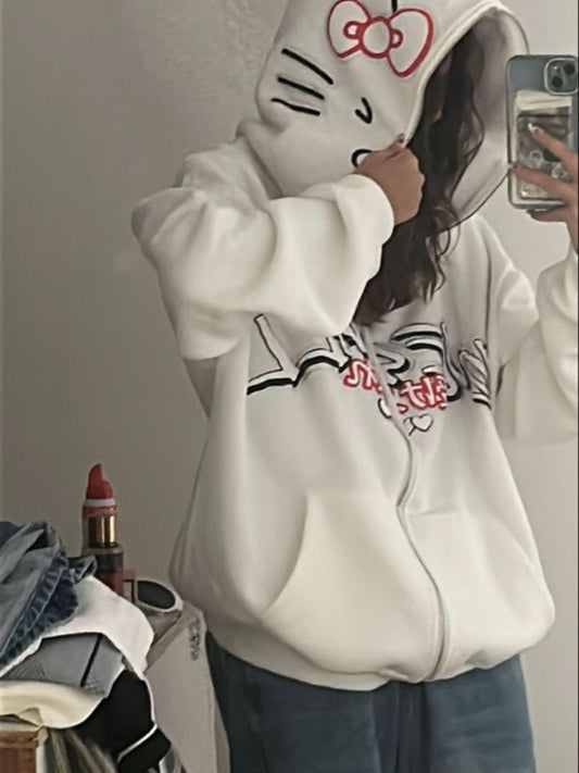 'Love U All' Hello Kitty Zip-Up Hoodie