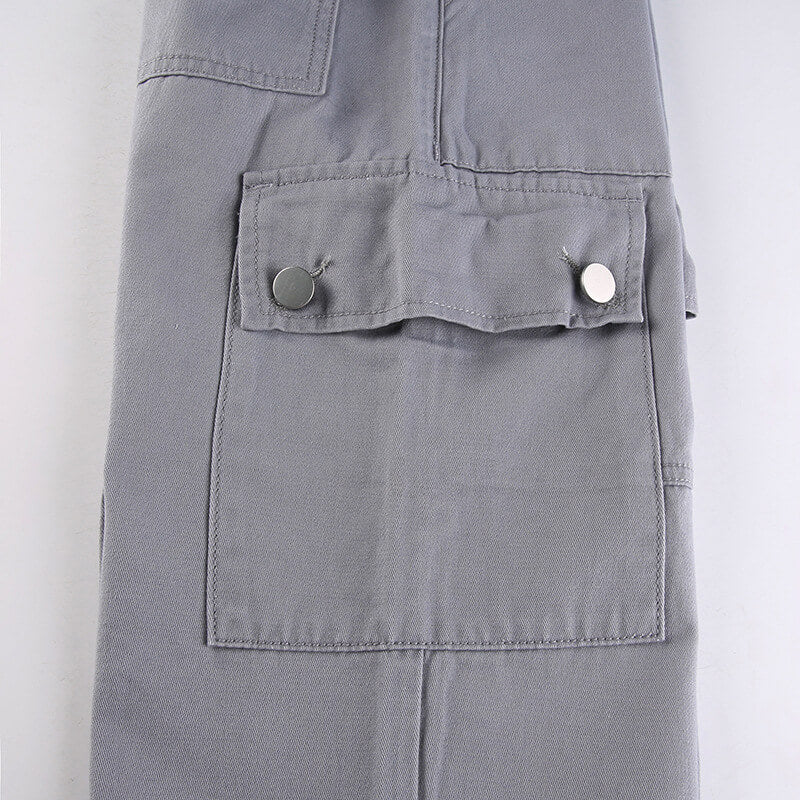 Low Rise Flared Cargo Pants