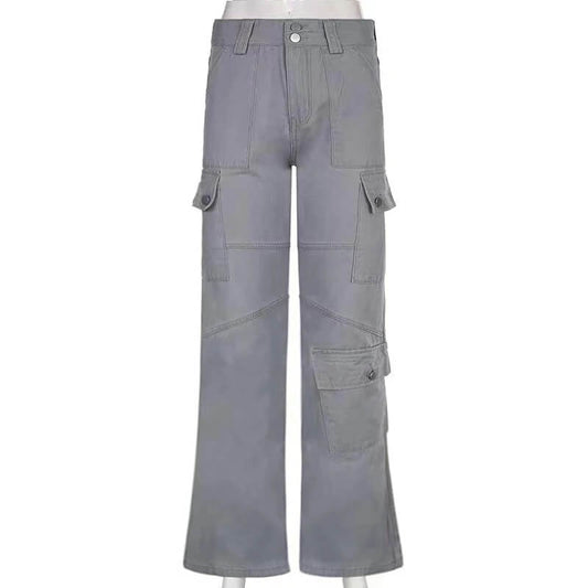 Low Rise Flared Cargo Pants