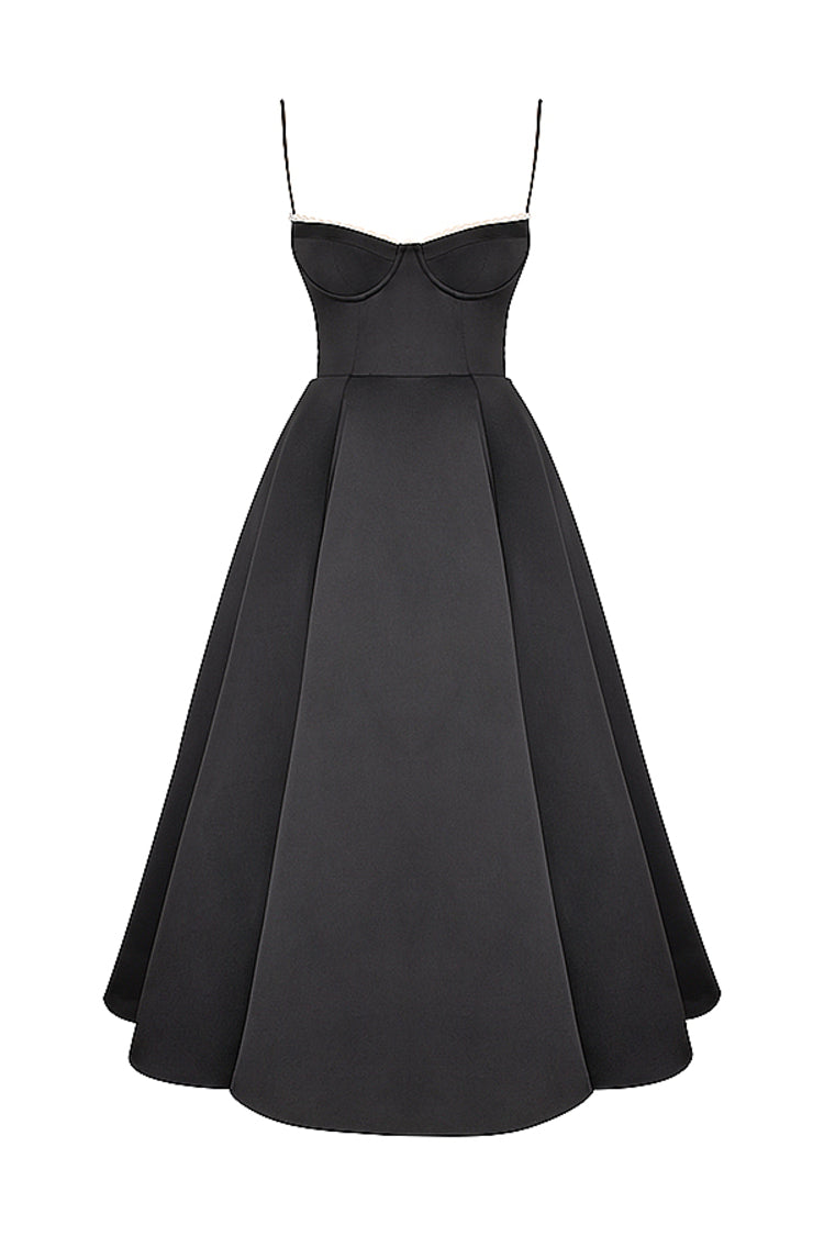 ‘Mademoiselle’ Black Tulle Midi Dress