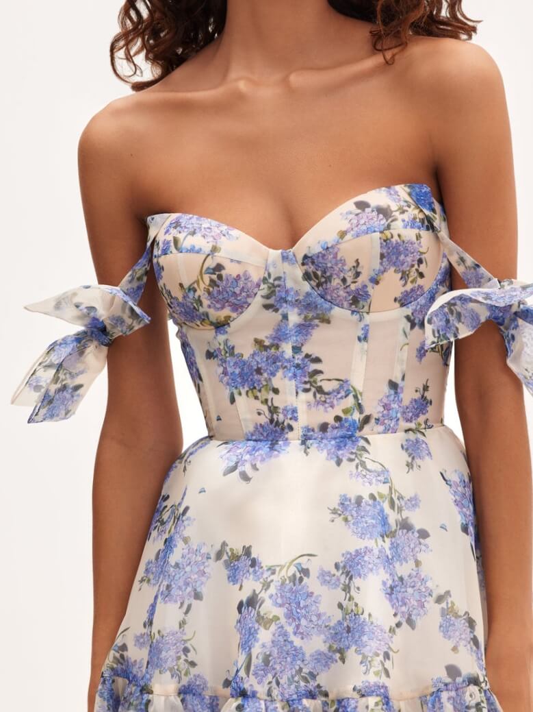 Milla Hydrangea Tie-Strap Dress (PRE-ORDER)