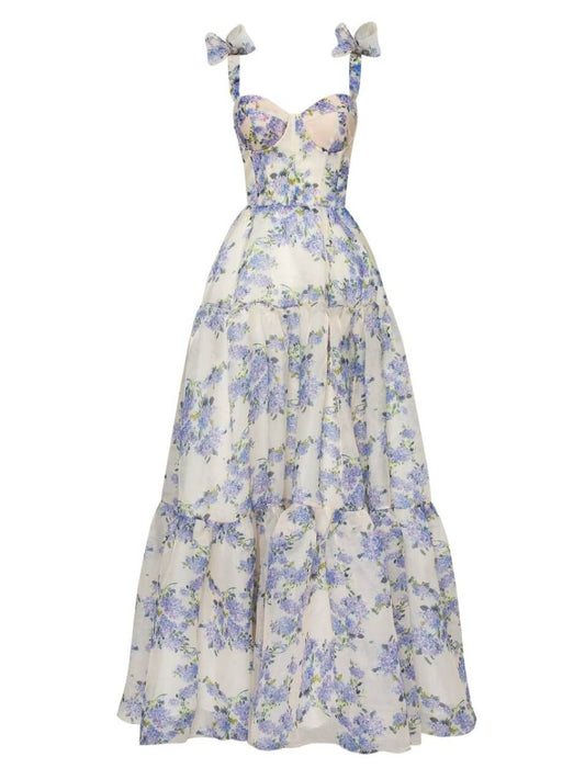 Milla Hydrangea Tie-Strap Dress (PRE-ORDER)