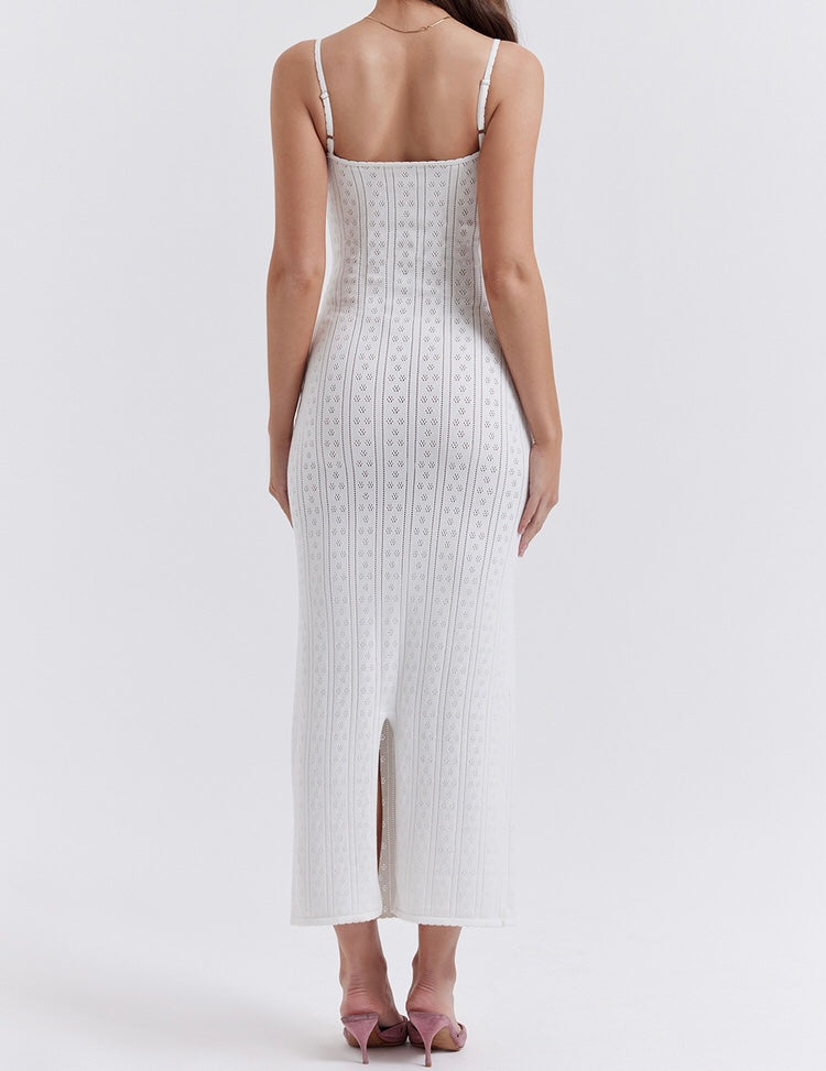 Myla White Knit Maxi Dress