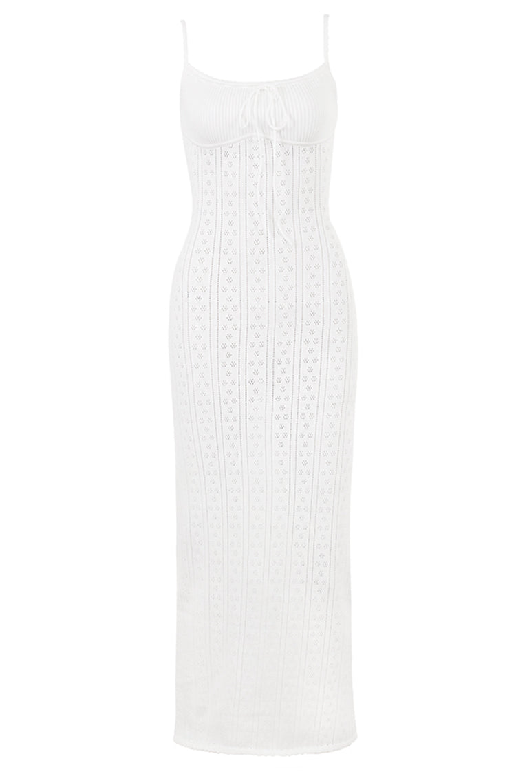 Myla White Knit Maxi Dress