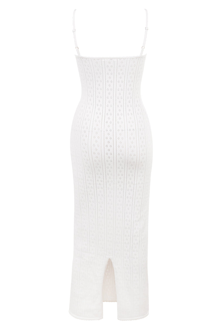 Myla White Knit Maxi Dress