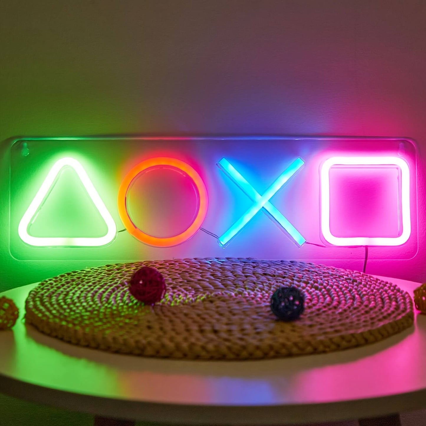 Neon Playstation Buttons Sign Light