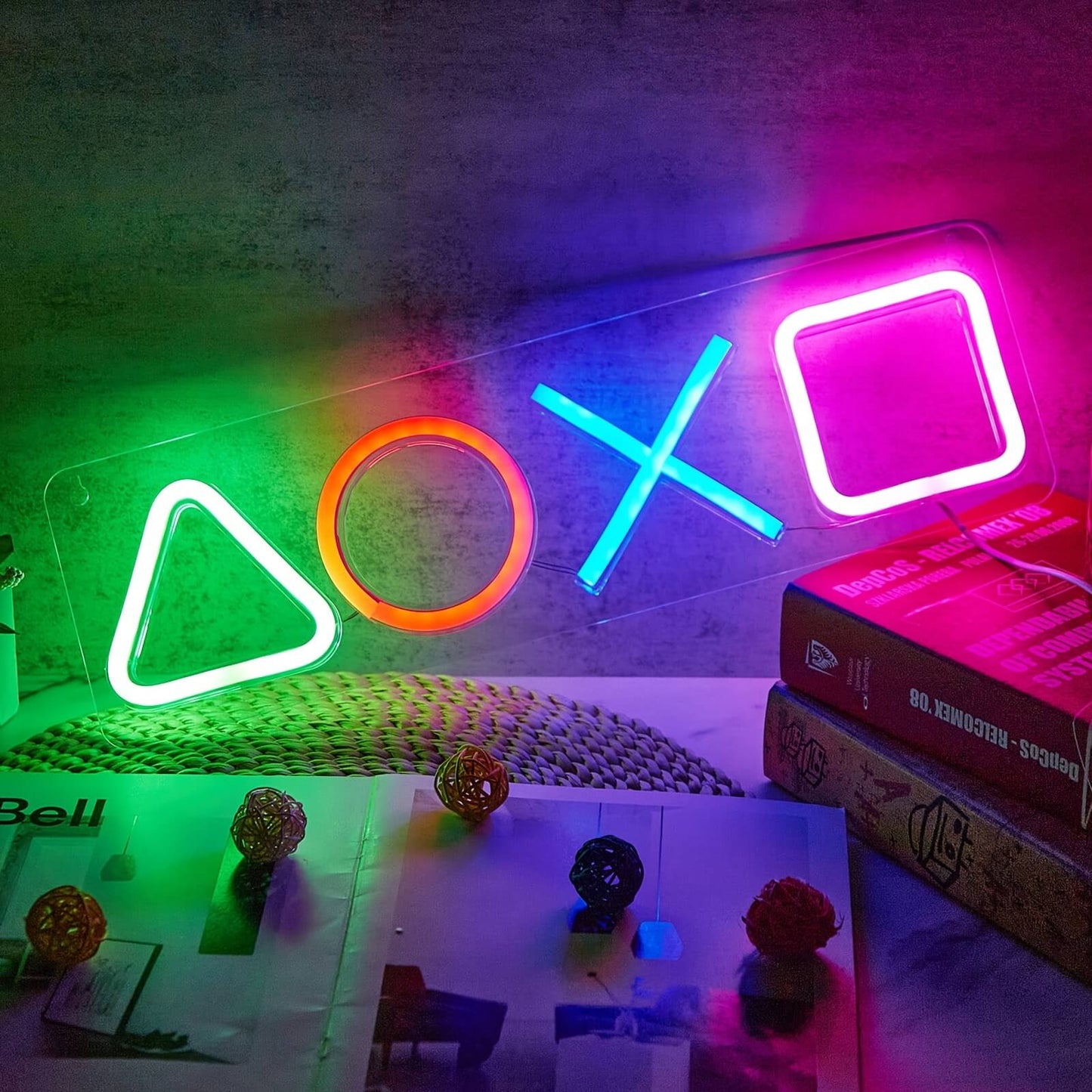 Neon Playstation Buttons Sign Light